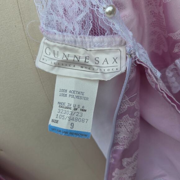 Gunne Sax Vintage 80s Purple Princess Dress Size S 9 Lace Southern Belle - Picture 12 of 12